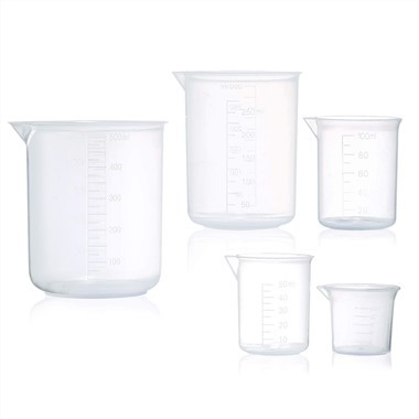 다목적 플라스틱 50ml 100ml 250ml 500ml 1000ml 눈금 비커 투명 측정 컵