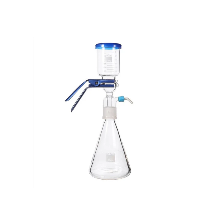 실험실 붕규산 유리 진공 여과 증류 장치 300ml Filtering Flask